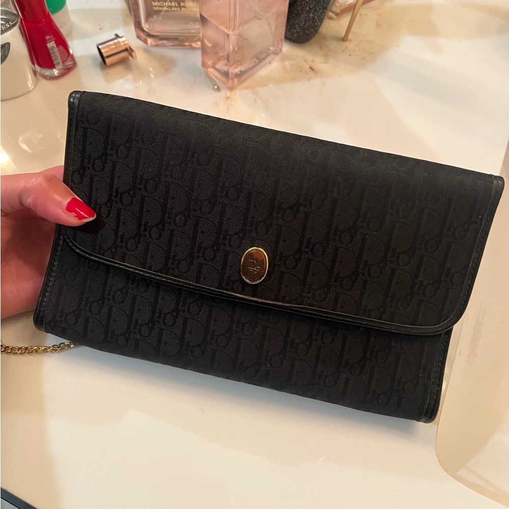 Dior Monogram Black Clutch, authentic - Picture 3 of 9